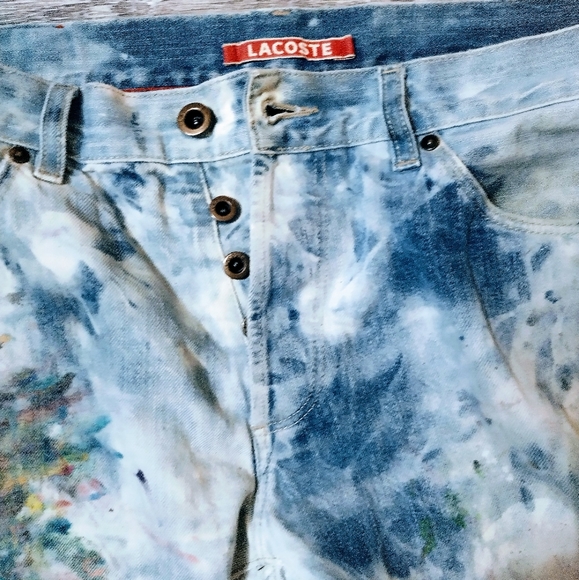 Lacoste Totally Worked Mojo Tie Dye Denim Jeans - Picture 4 of 6